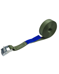 Sjorband 25 mm, 5 meter, lichte klemgesp, olijfgroen