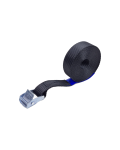 Sjorband 25 mm, 5 meter, lichte klemgesp, zwart