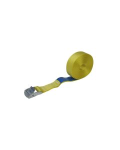Sjorband 25 mm, 5 meter, lichte klemgesp, geel