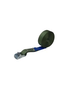 Sjorband 25 mm, 5 meter, lichte klemgesp, mosgroen