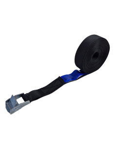 Sjorband 25 mm, 6 meter, lichte klemgesp, zwart