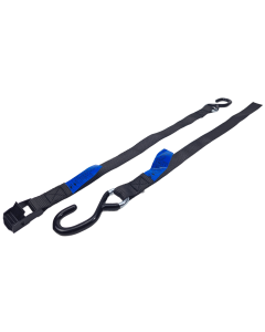 Sjorband 25 mm, zwart gelakte metalen klemgesp 804, 2-delig met S-haken