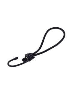 Spanrubber zwart met haak, lus Ø 140 mm, totaal 230 mm (voorraad)
