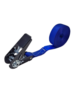 Spanband eindloos 25 mm, 5 m, blauw band, zwarte hobbyratel 906,