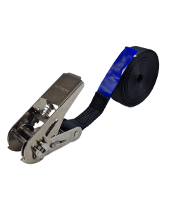 Spanband eindloos 25 mm, 6 meter, zwart, RVS-hobbyratel
