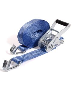 Spanbandset 35 mm, 6 meter, blauw, standaardratelgesp
