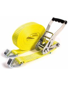 Spanbandset 50 mm, 9 meter, geel, standaardratel 811, 5T