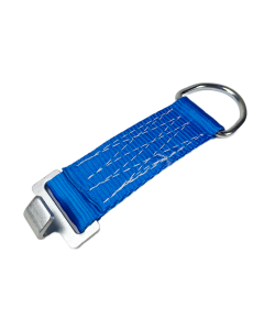 Touwbinder met haakfitting voor bindrail 1805 (O-rail) en 1806 (Q-rail), blauw