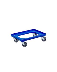Budget kunststof transportroller 600 x 400 mm, 4 zwenkwielen