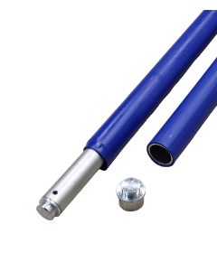 Telescoopstang staal, 2.5-2.6 meter, 24 mm plug, blauwe hoes