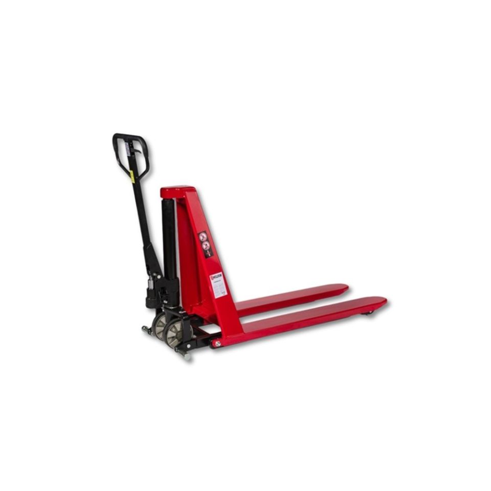 Weldon manuele schaarpalletwagen 1000 kg, rood, heft tot 80 cm!