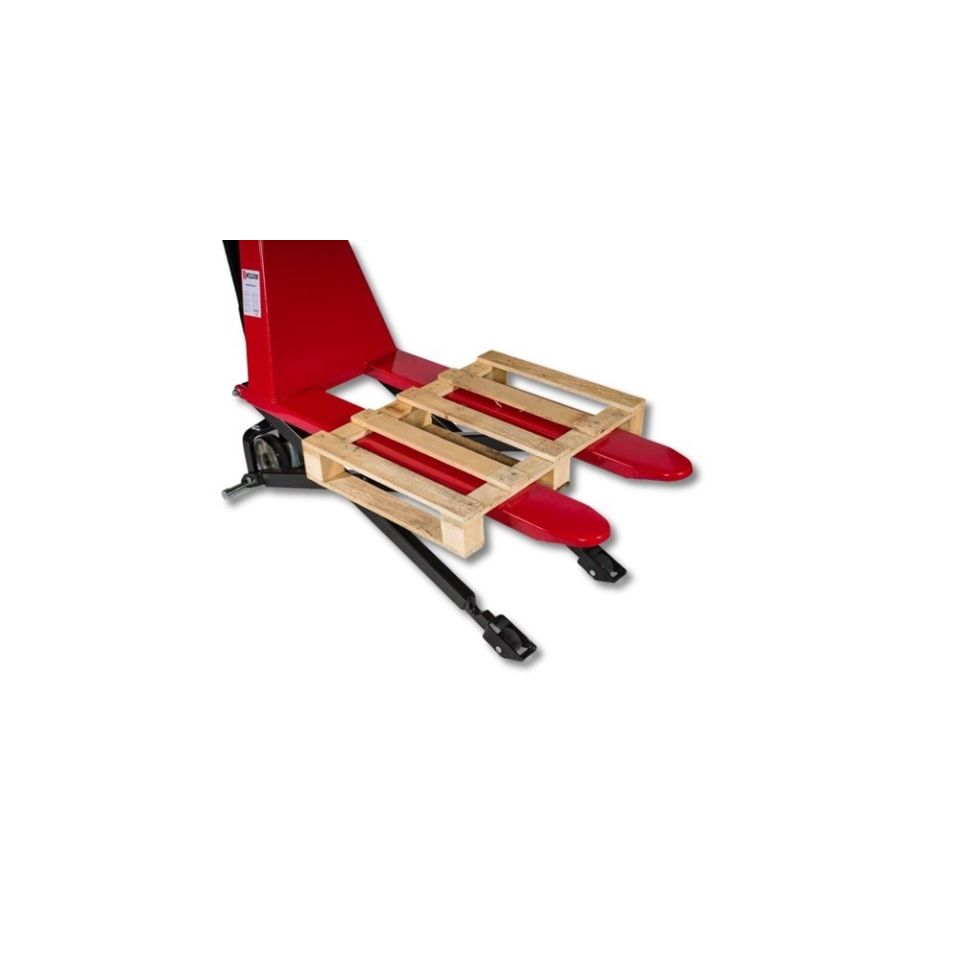 Weldon manuele schaarpalletwagen 1000 kg, rood, heft tot 80 cm!