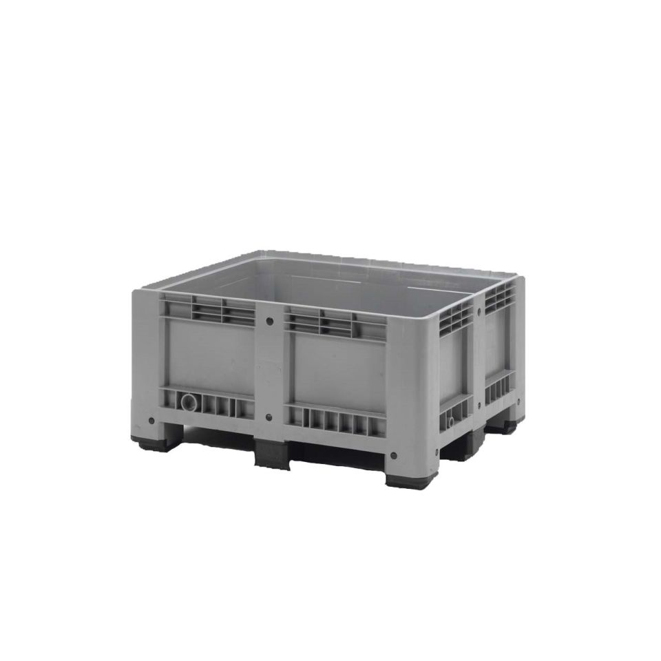 Palletbox (430L), 1200 x 1000 x 600 mm, 3 sledes (excl. deksel)