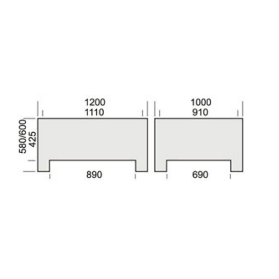 Palletbox (430L), 1200 x 1000 x 600 mm, 3 sledes (excl. deksel)