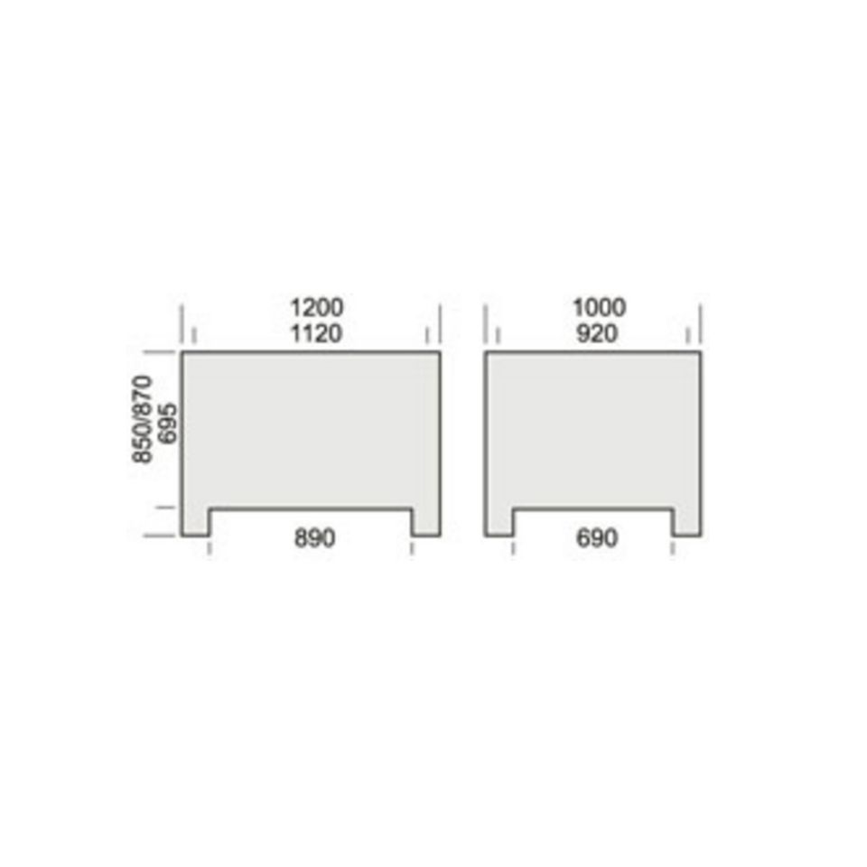 Palletbox (760L), 1200 x 1000 x 870 mm, 3 sledes (excl. deksel)