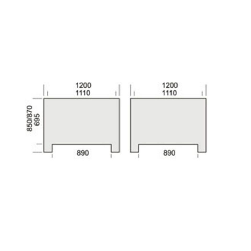 Palletbox (900L), 1200 x 1200 x 870 mm, 3 sledes (excl. deksel)
