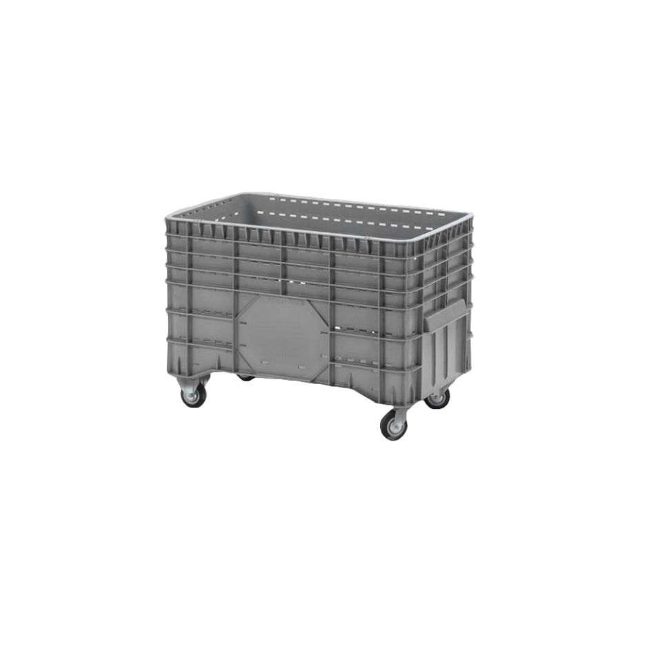 Groot volume bak (300L) geperforeerd, 1040 x 640 x 700 mm, 4 wielen (excl. deksel)