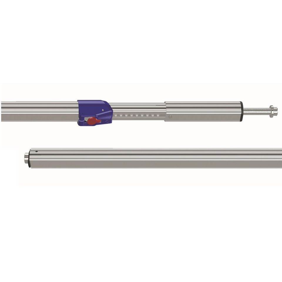 Telescoopstang KIM 44 Profi, zonder hoes, met 24 mm pluggen, verstelbaar (voor bindrails 25 mm gaten,  NIET voor vliegtuigrails)