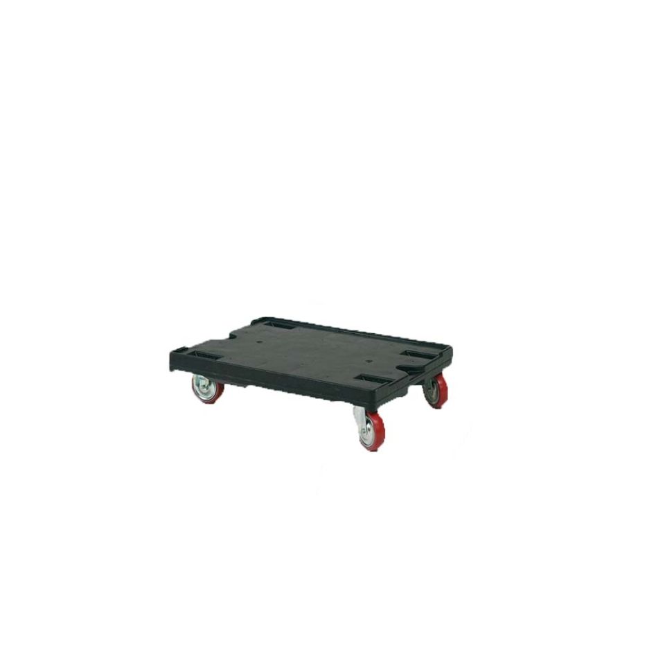 RAKO kunststof transportroller 800 x 600 mm, 2 zwenk- 2 bokwielen