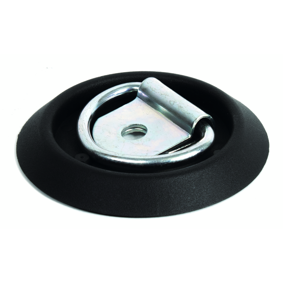 Zwarte panfitting met verzinkte D-ring