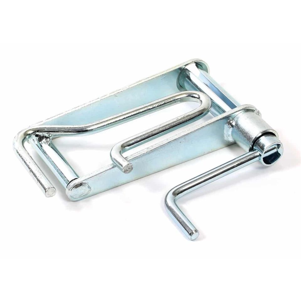 Stalen spanbandoproller voor 50 mm spanband met draa hendel.