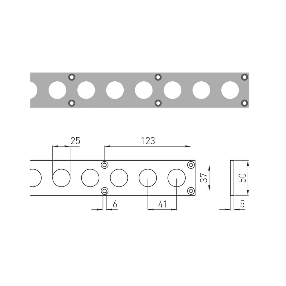 Vloerrail 3004, aluminium, 3 meter