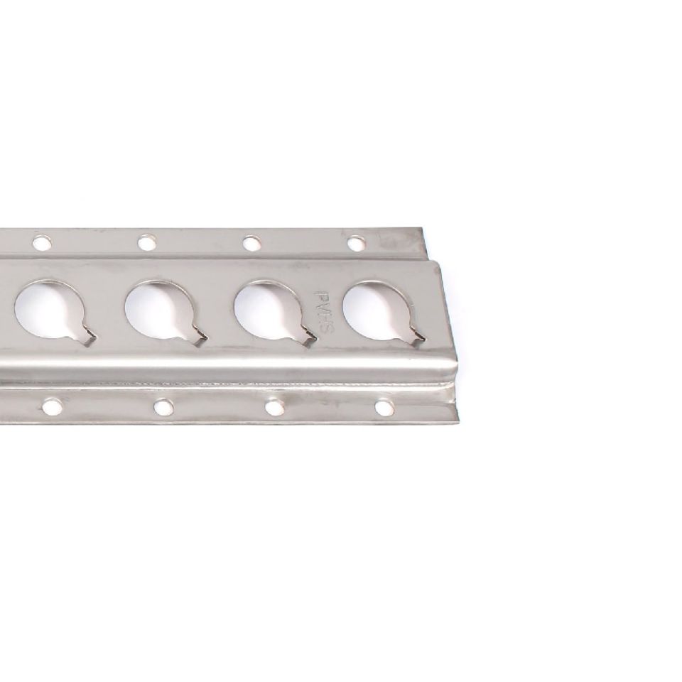 Wand-dakrail 1806, RVS, 3 meter (Q-gaten)