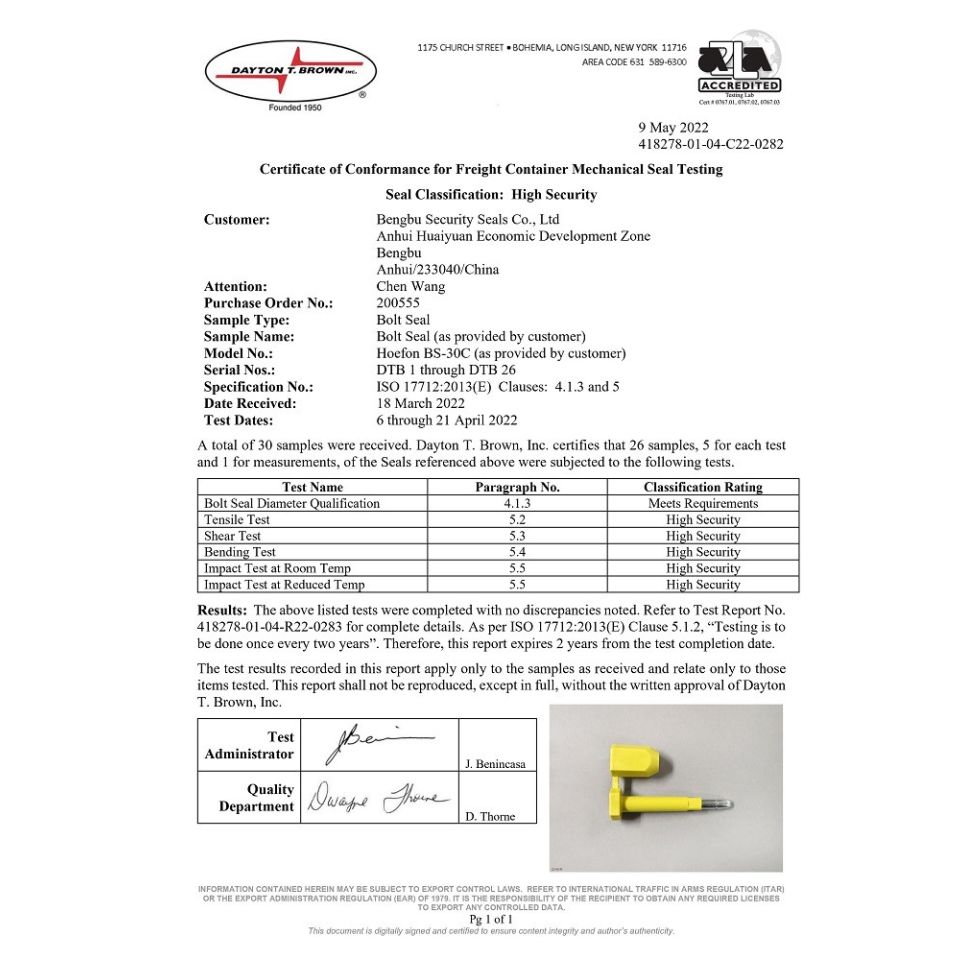 Bolt Seal containerzegel