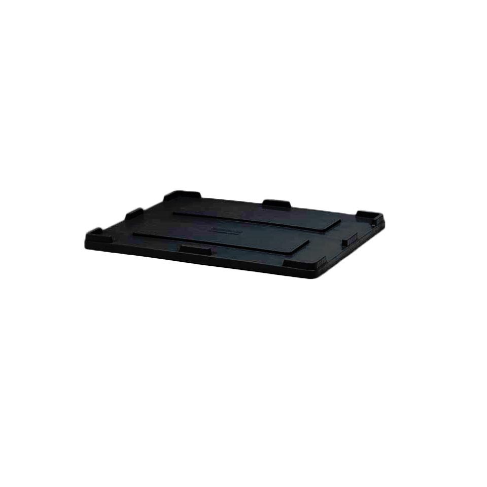 Oplegdeksel palletbox/palletbak, 1200 x 1000 mm, zwart (Capp Plast), gerecycled kunststof
