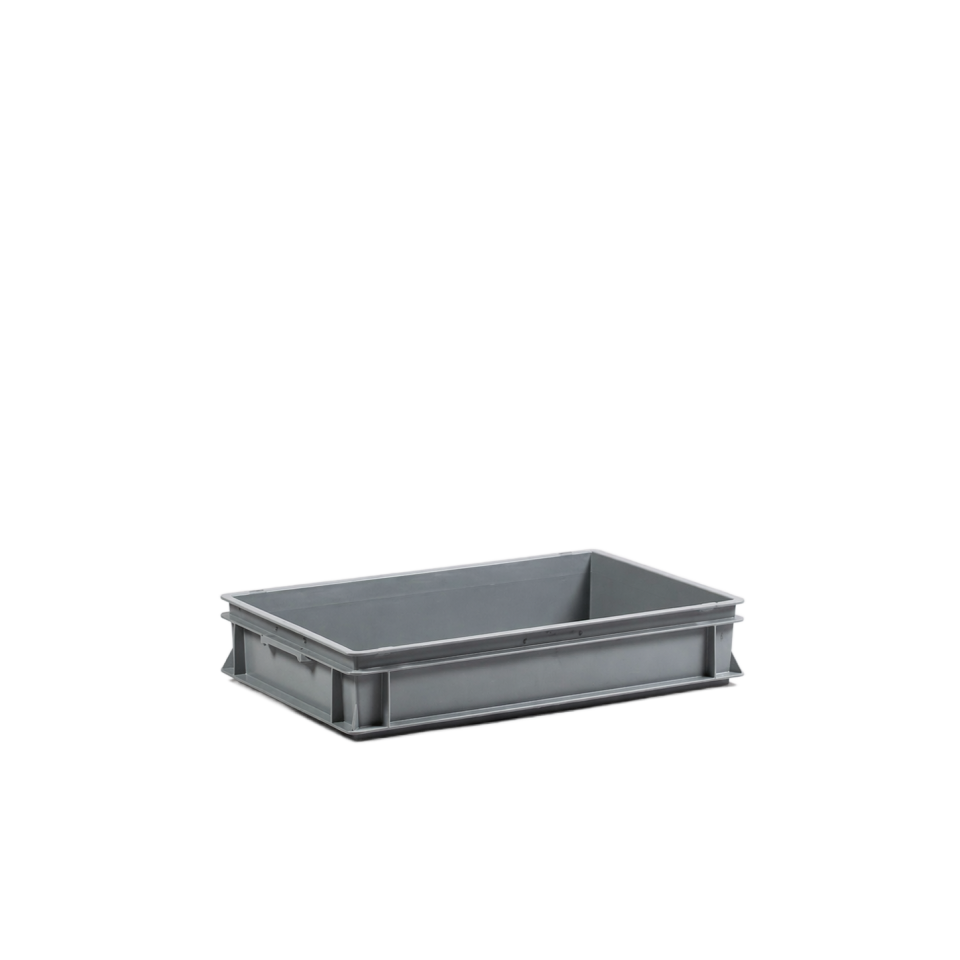 E-Line-RAKO bak, gerecycled kunststof, 600 x 400 x 120 mm (20L), dichte grepen