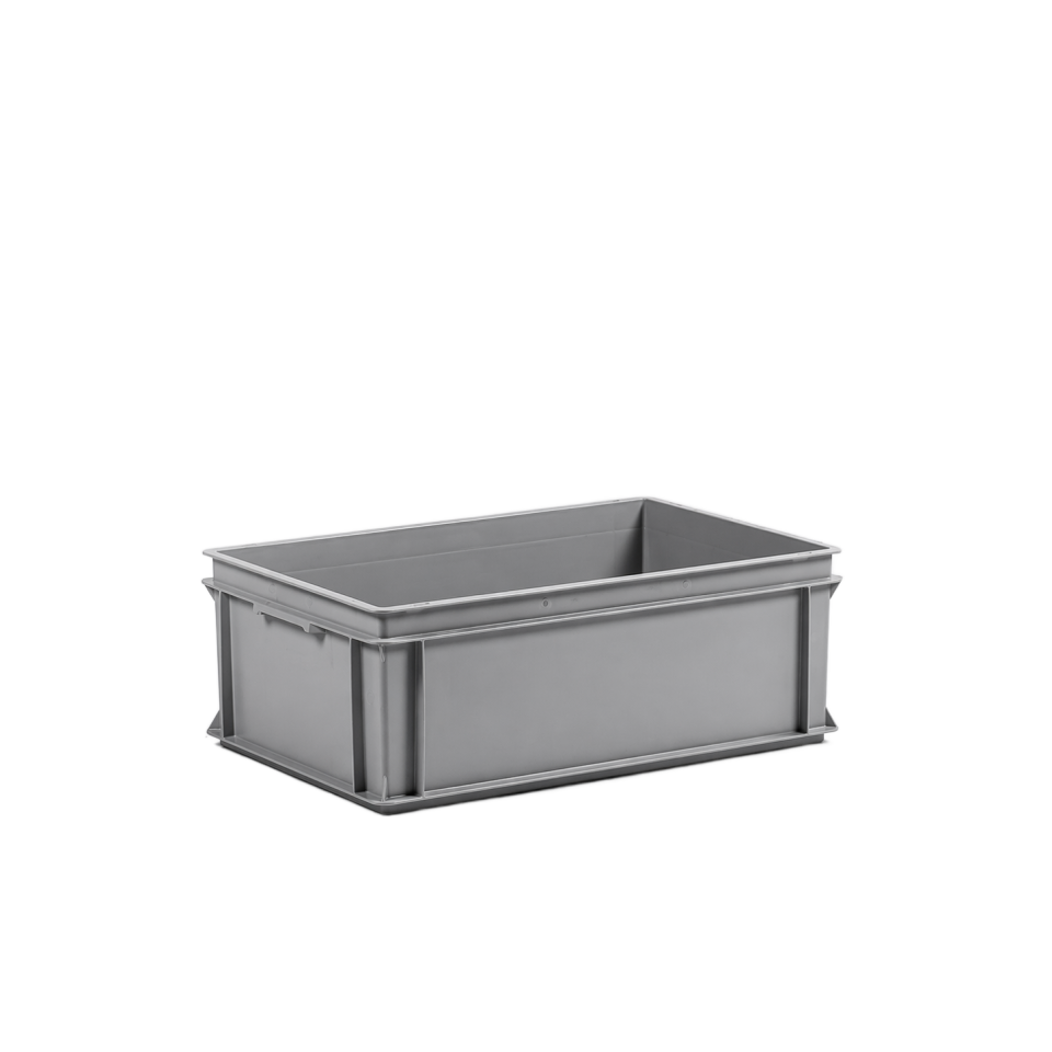 E-line-RAKO bak, gerecycled kunststof, 600 x 400 x 220 mm (40L), dichte grepen
