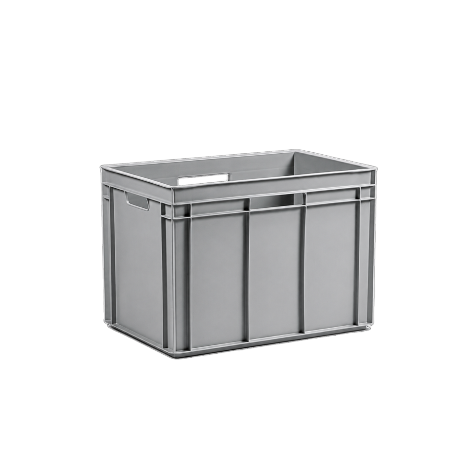 E-Line-RAKO bak, gerecycled kunststof, 600 x 400 x 425 mm (90L), 4 open grepen