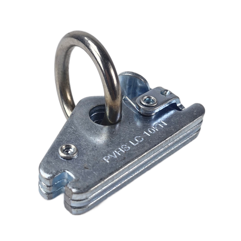 Sleufgatfitting met ring voor combirail en wandrail van bovenaf gezien