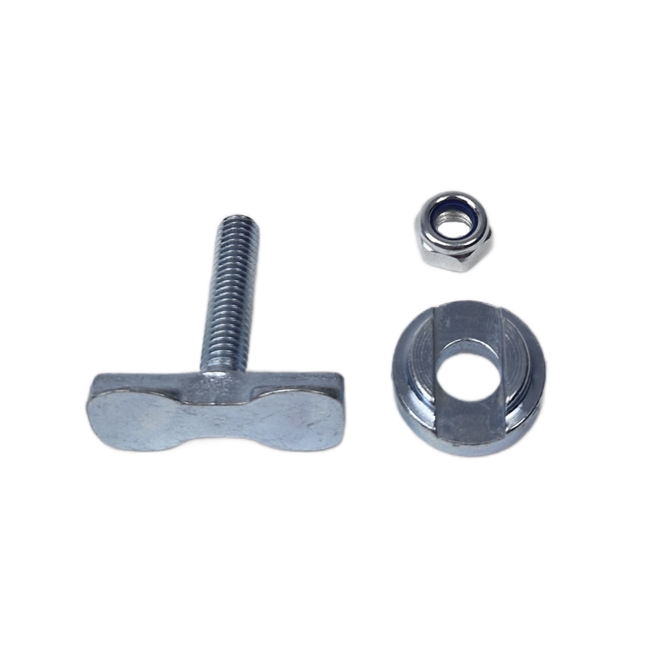 Onderdelen van vliegtuigrail-fitting met M8-schroefdraad, klemring en borgmoer