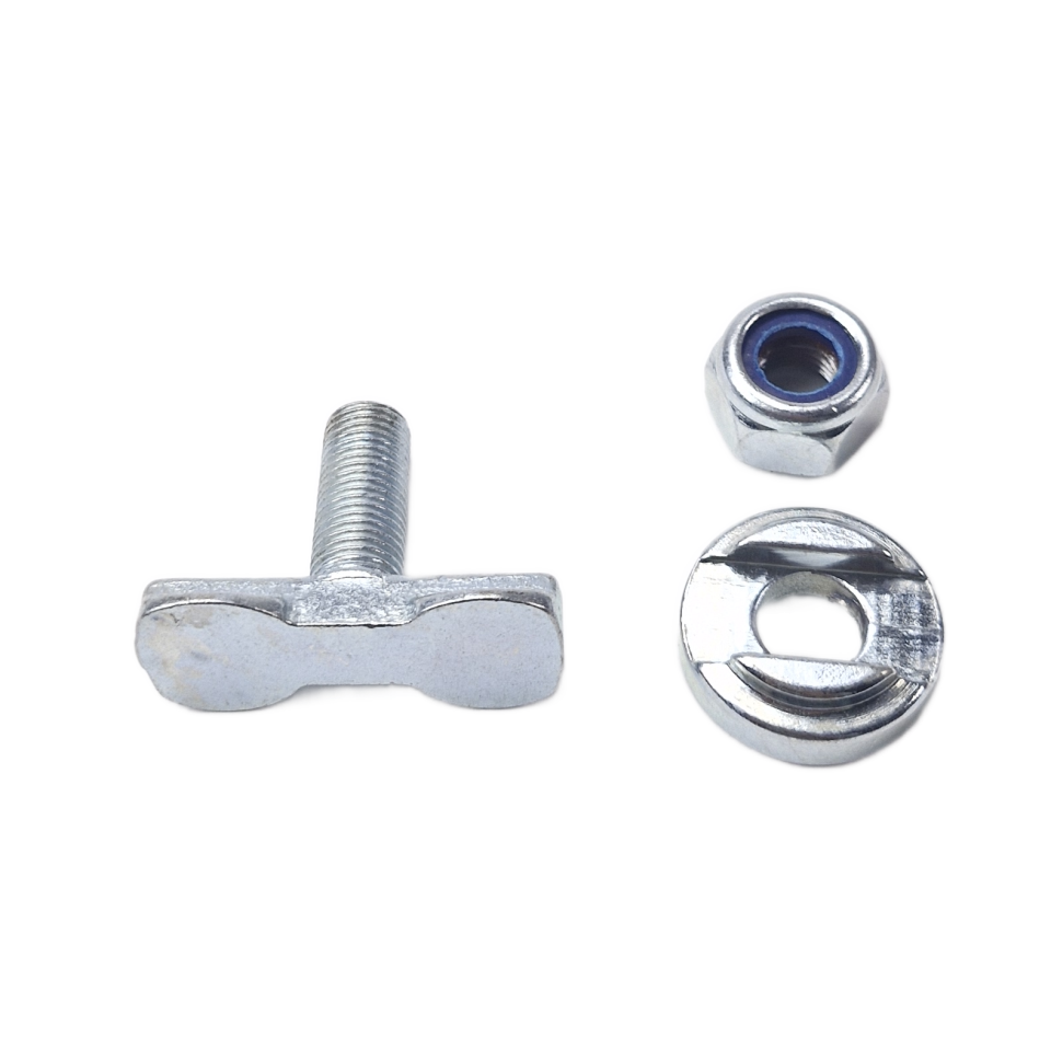 Onderdelen van vliegtuigrail-fitting met 3/8 inch schroefdraad, ring en borgmoer