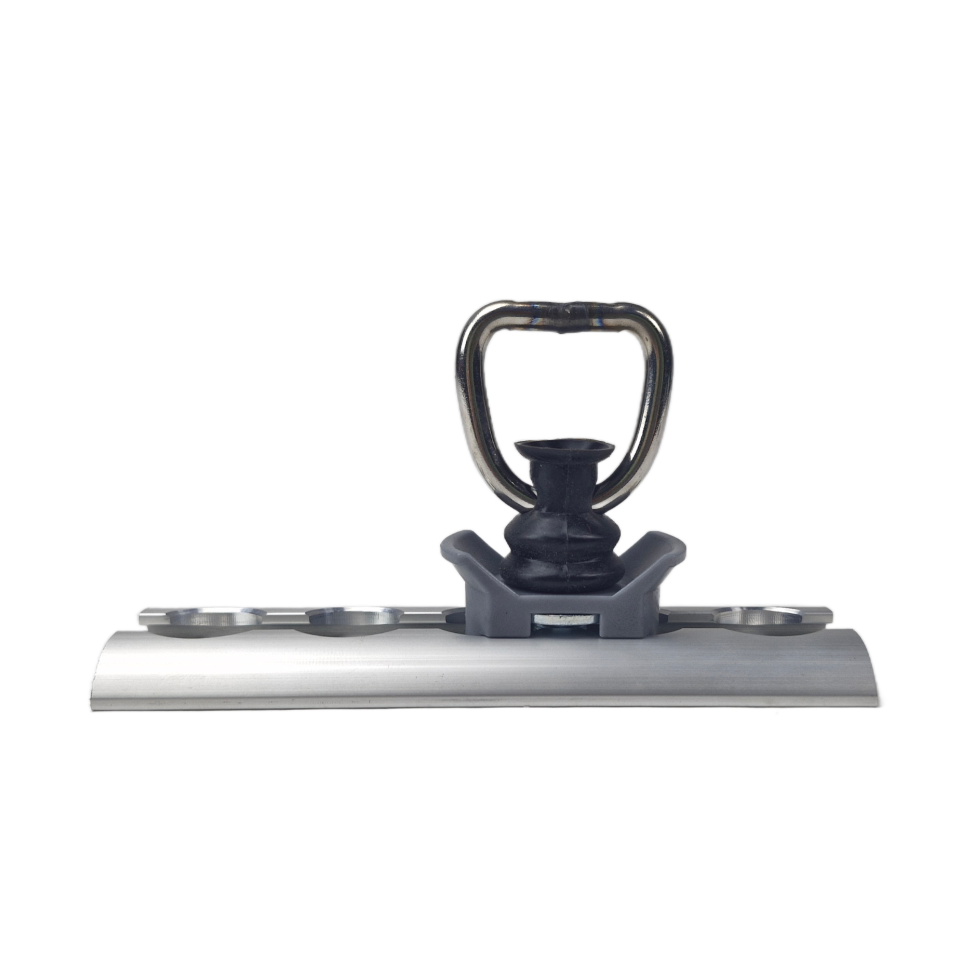 Fasttrack 120 x 20 mm vliegtuigrail met single studfitting, vooraanzicht