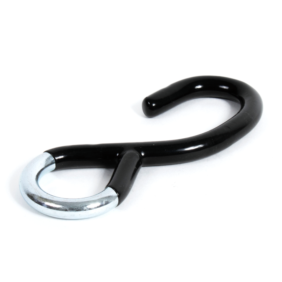 Zwart geplastificeerde S-haak 25 mm, 0,5T