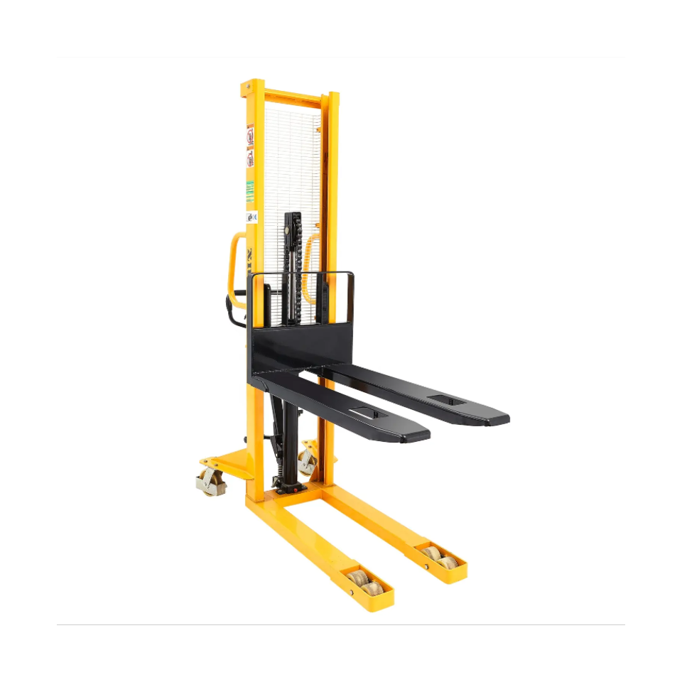 Basic handstapelaar, draagvermogen 1000 kg, geel, keuze 1600 / 2500 / 3000 mm