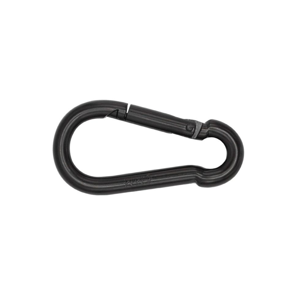 Karabijnhaak zwart, lengte 80 mm, ø 8 mm