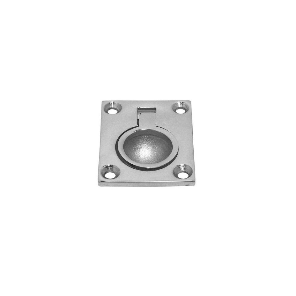 RVS vloeranker met ring, inbouw, 47 x 38 x 10 mm