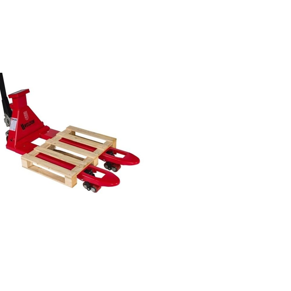 Weldon weegpalletwagen 2000 kg, polyurethaan stuurwiel, rood