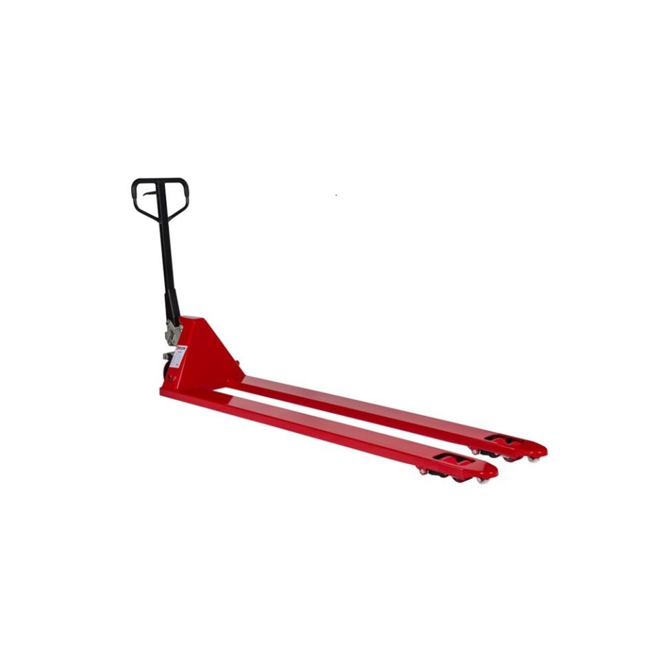 Weldon handpalletwagen 2000 kg, polyurethaan stuurwiel 200 mm, rood, extra LANGE lepels