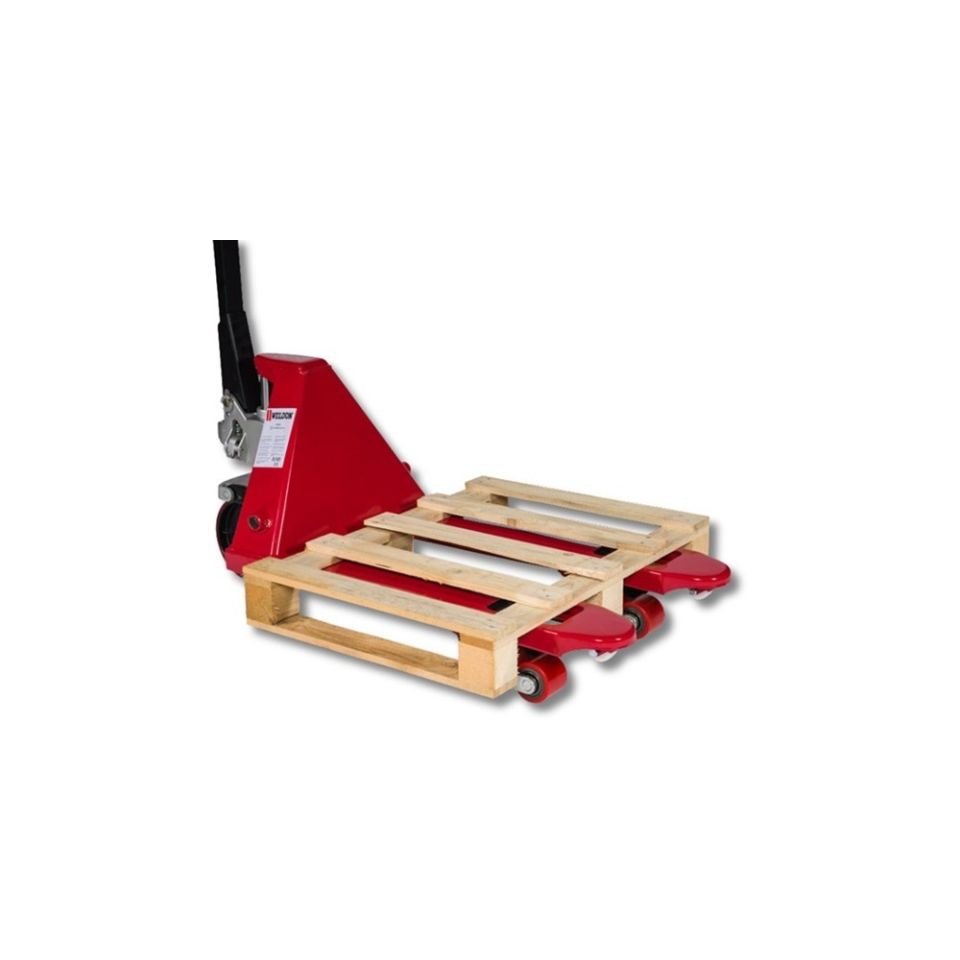 Weldon handpalletwagen 2500 kg, polyurethaan stuurwiel, rood
