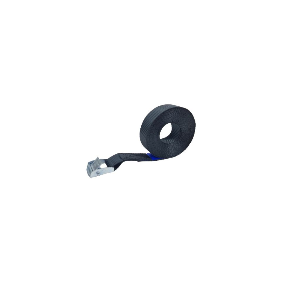 Sjorband 25 mm, 6 meter, lichte klemgesp, zwart