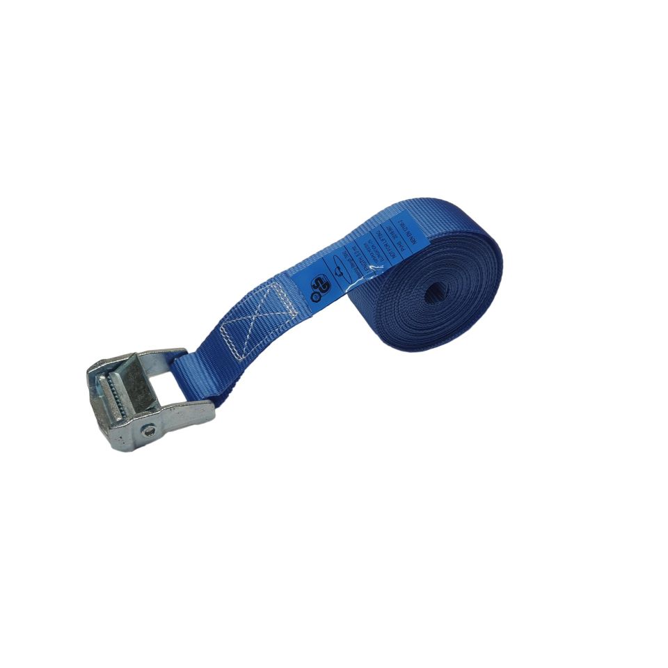 Sjorband 35 mm, 5 meter, blauw, klemgesp 702, 350/700 daN