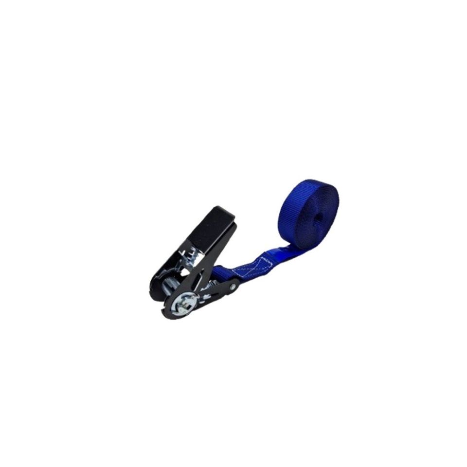 Spanband eindloos 25 mm, 5 m, blauw band, zwarte hobbyratel 906,