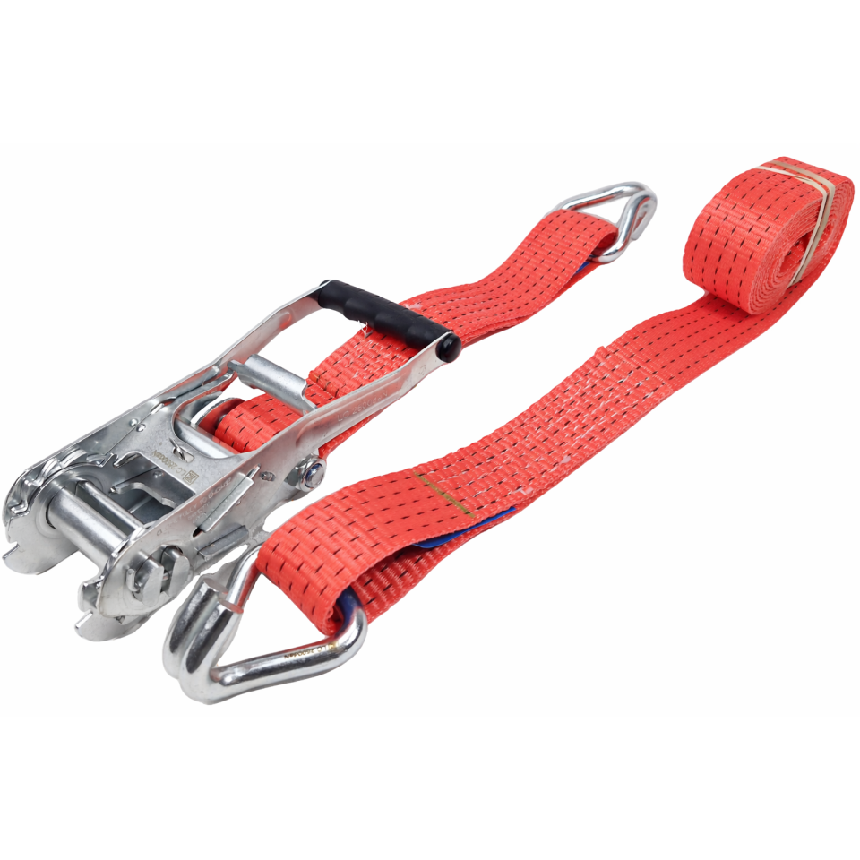 Spanbandset 50 mm, 6 meter, rood, 5T, met haken