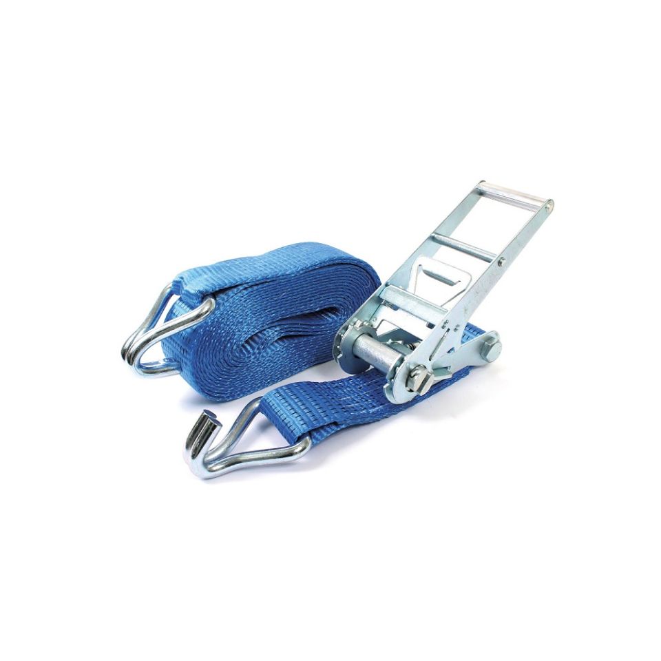 Spanbandset 75 mm, blauw, zware ratelgesp 975, 10T