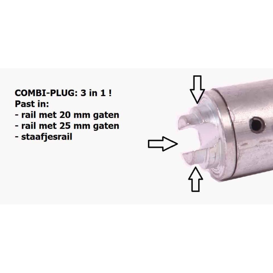 Telescoopstang 2.24 - 2.52 meter, combiplug 19/24 mm, Ø 42 mm, verzinkt staal, verstelbaar,450 daN