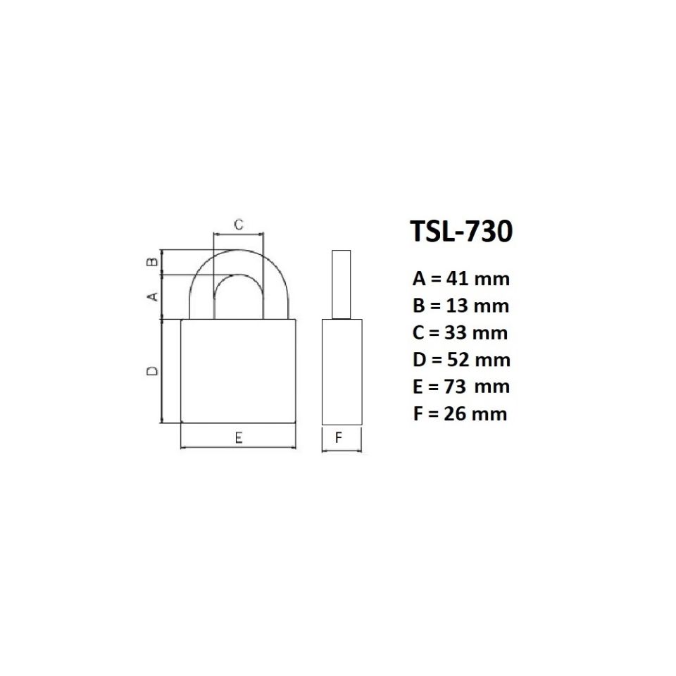 Oersterk hangslot TSL-730, met 13 mm losse beugel